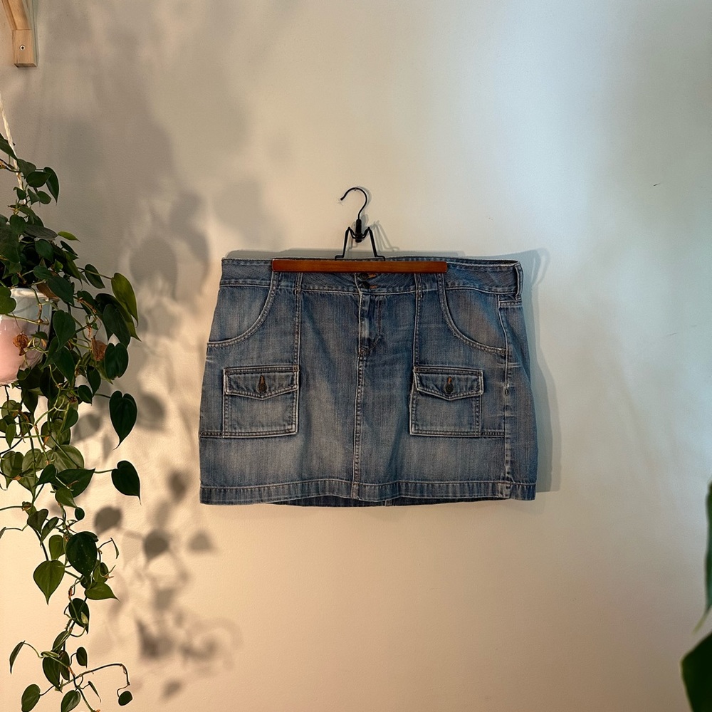 100% cotton denim mini skirt